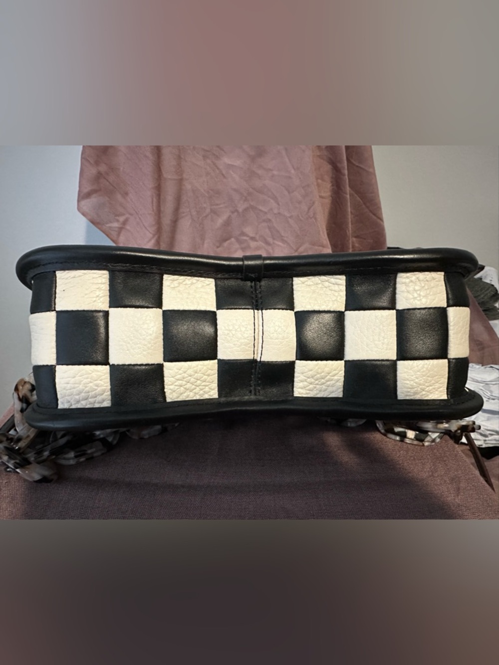 Coach coachtopia wavy dinky Checkerboard leather black & white - Picture 4 of 7